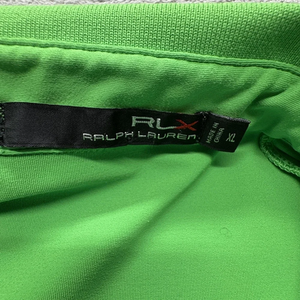 Ralph Lauren RLX Polo Shirt Mens XL Green Golf Performance 1914 Embroidered Logo